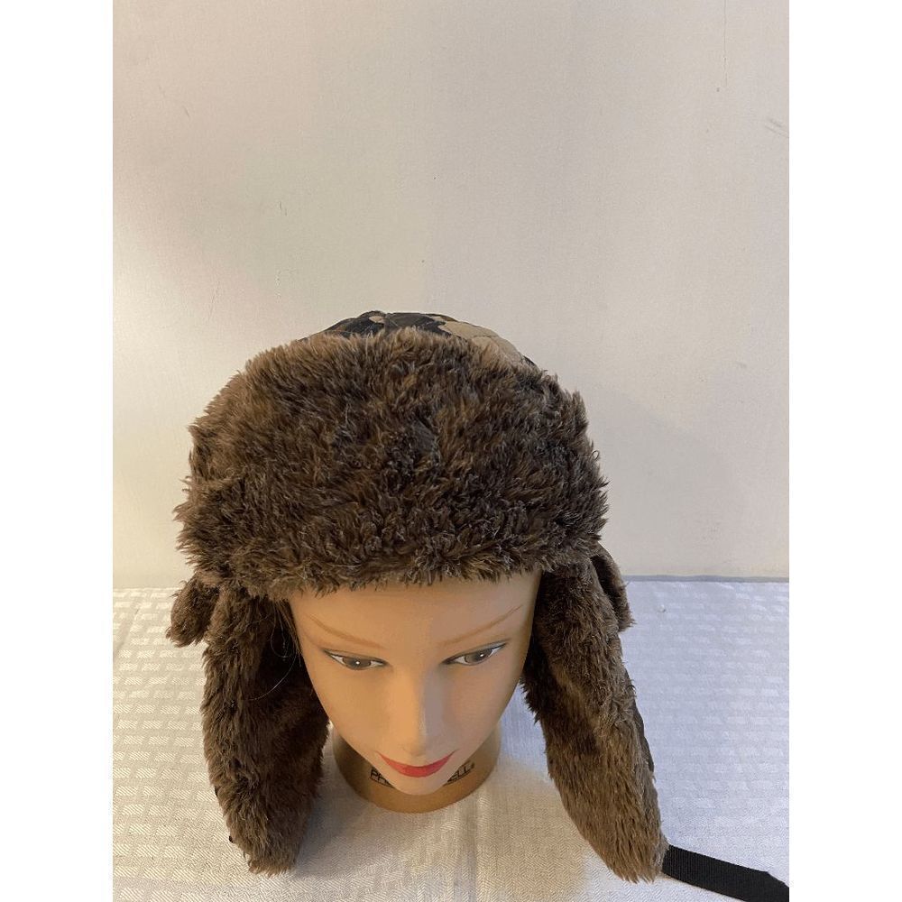 Concept One Camouflage Camo Trapper‎ Flapper Pilot Fur Hat RN#109028